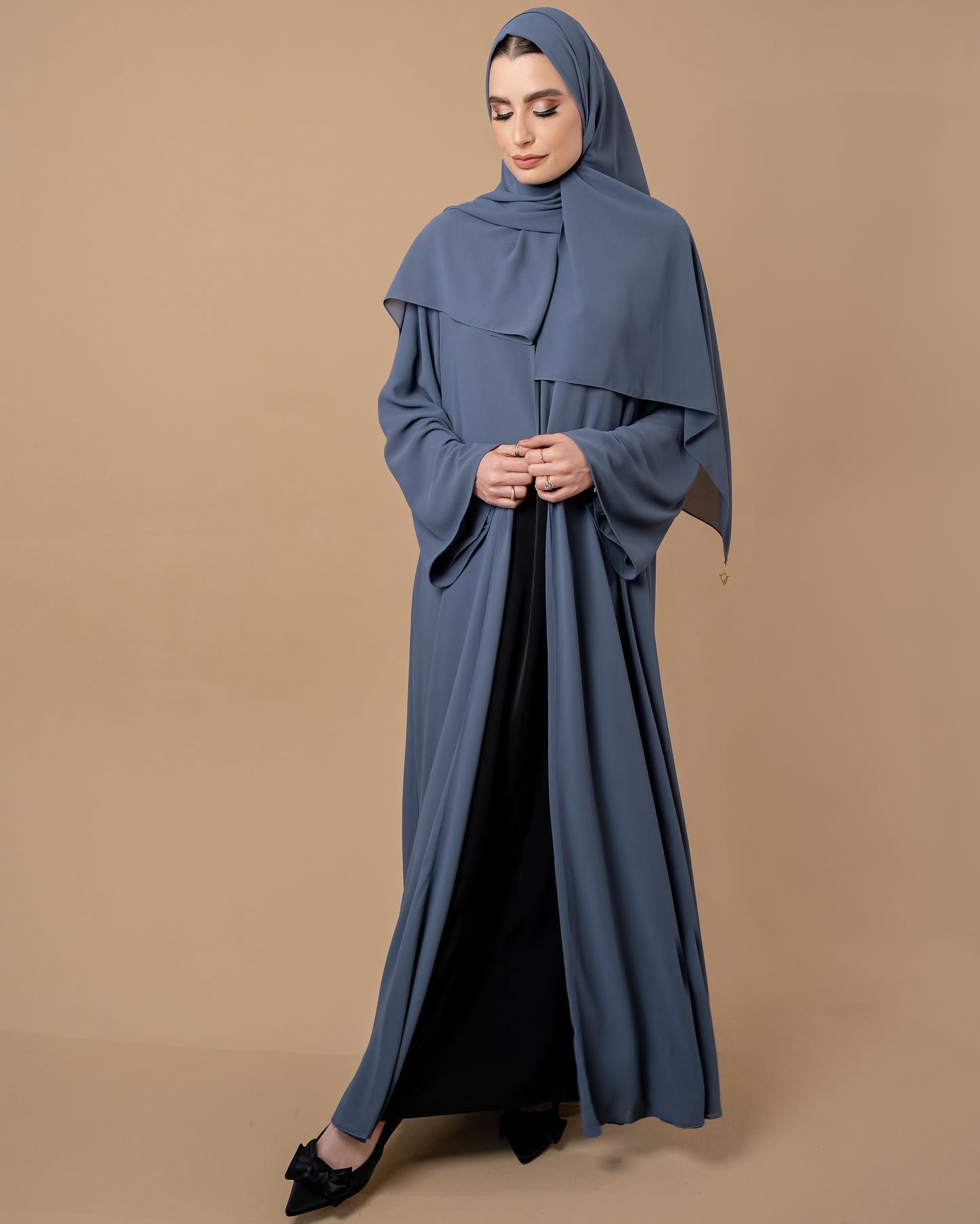 Classic Abaya set - Smoky Blue