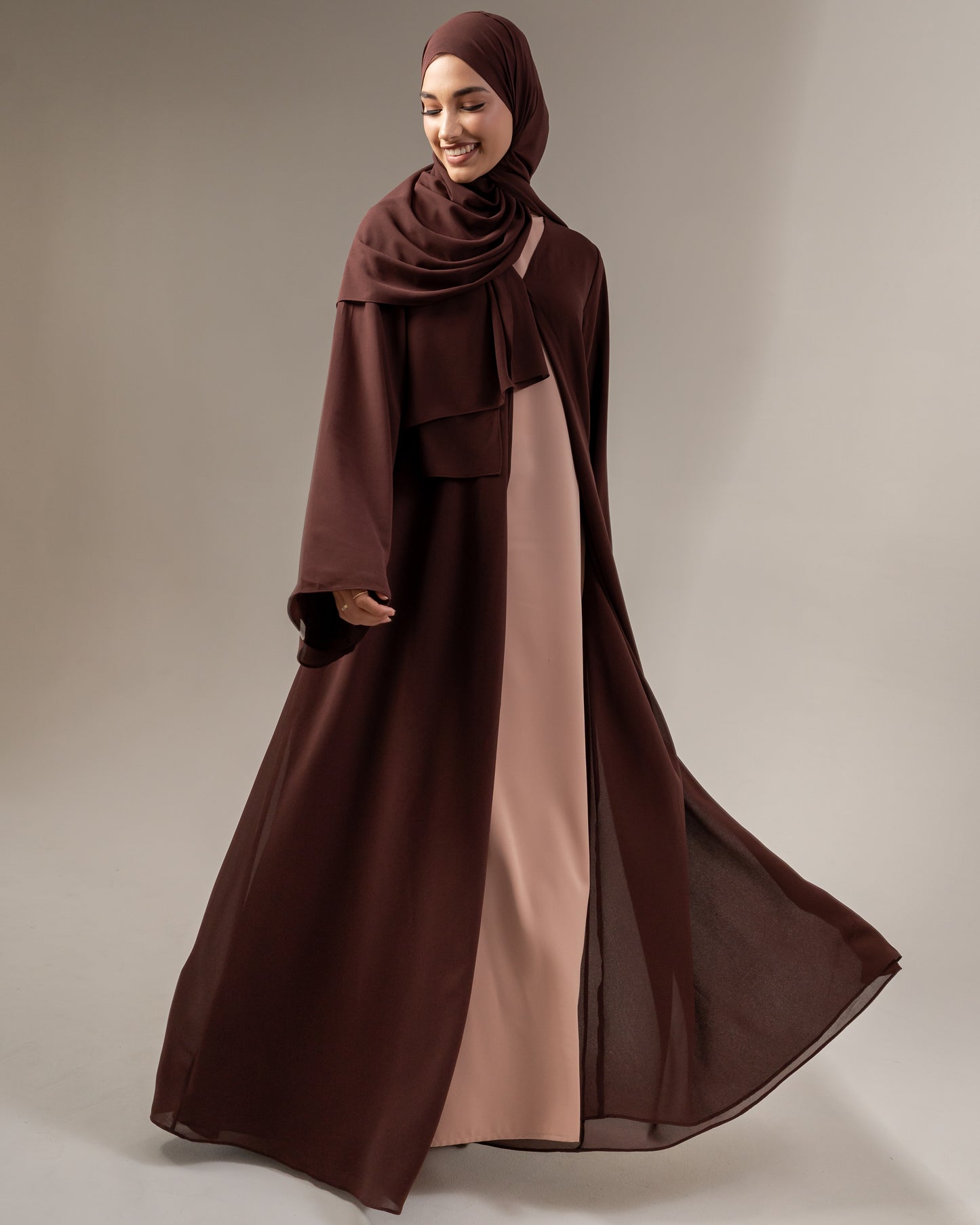 Classic Abaya set - Chocolate Brownie