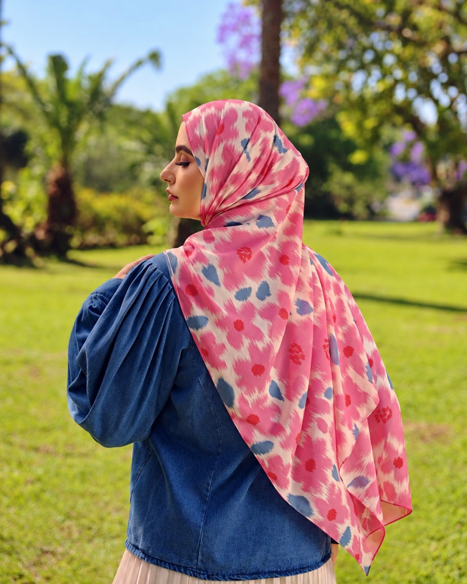 Camelia printed chiffon