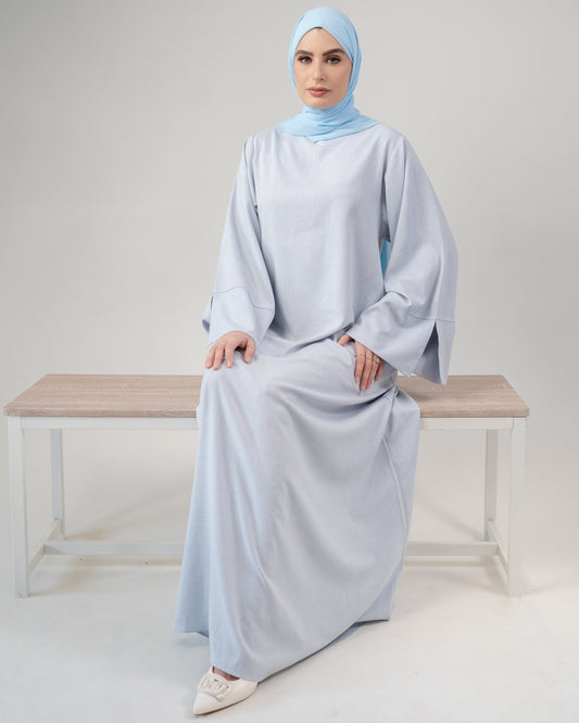 Summer Linen Abaya - Blue