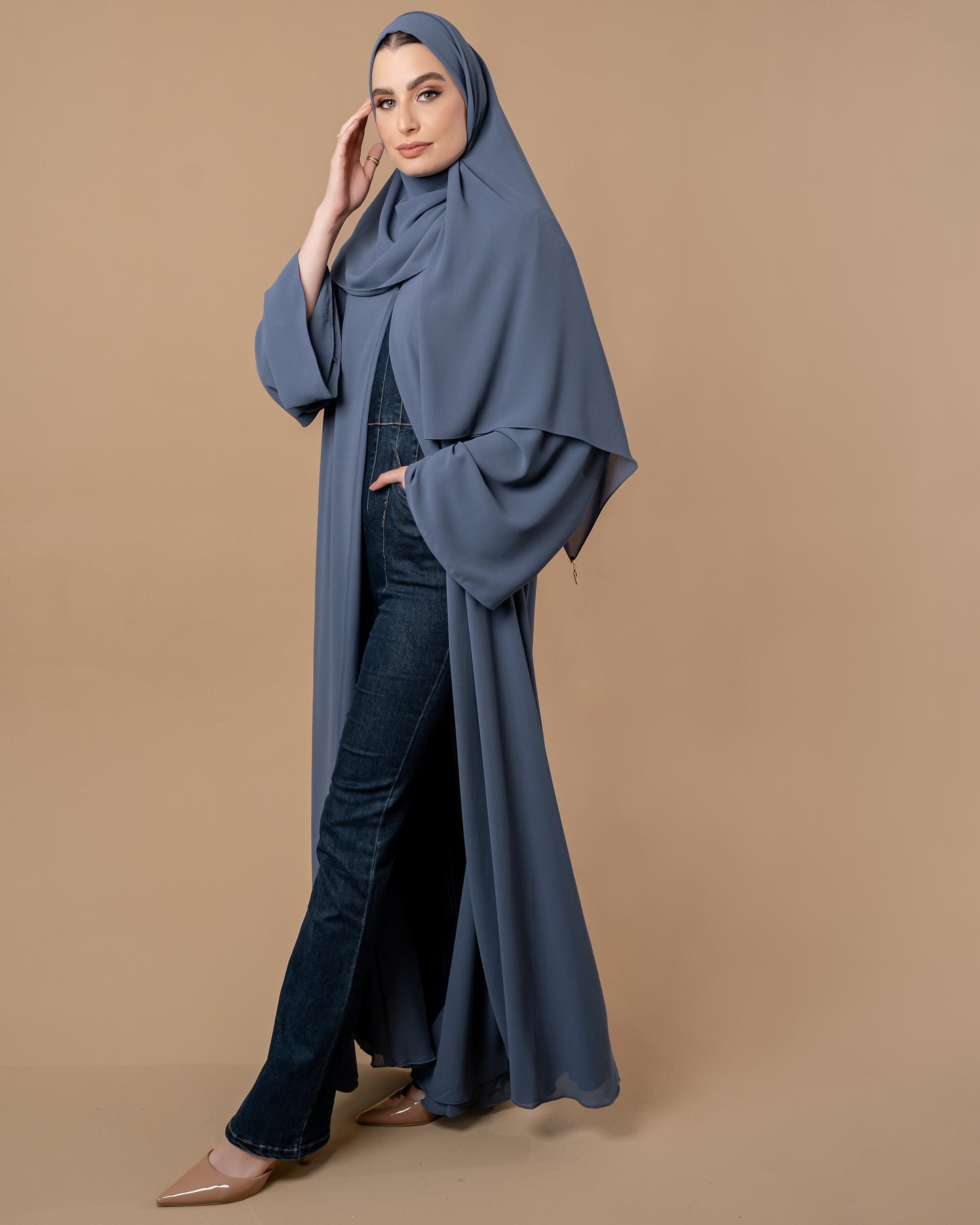 Classic Abaya set - Smoky Blue