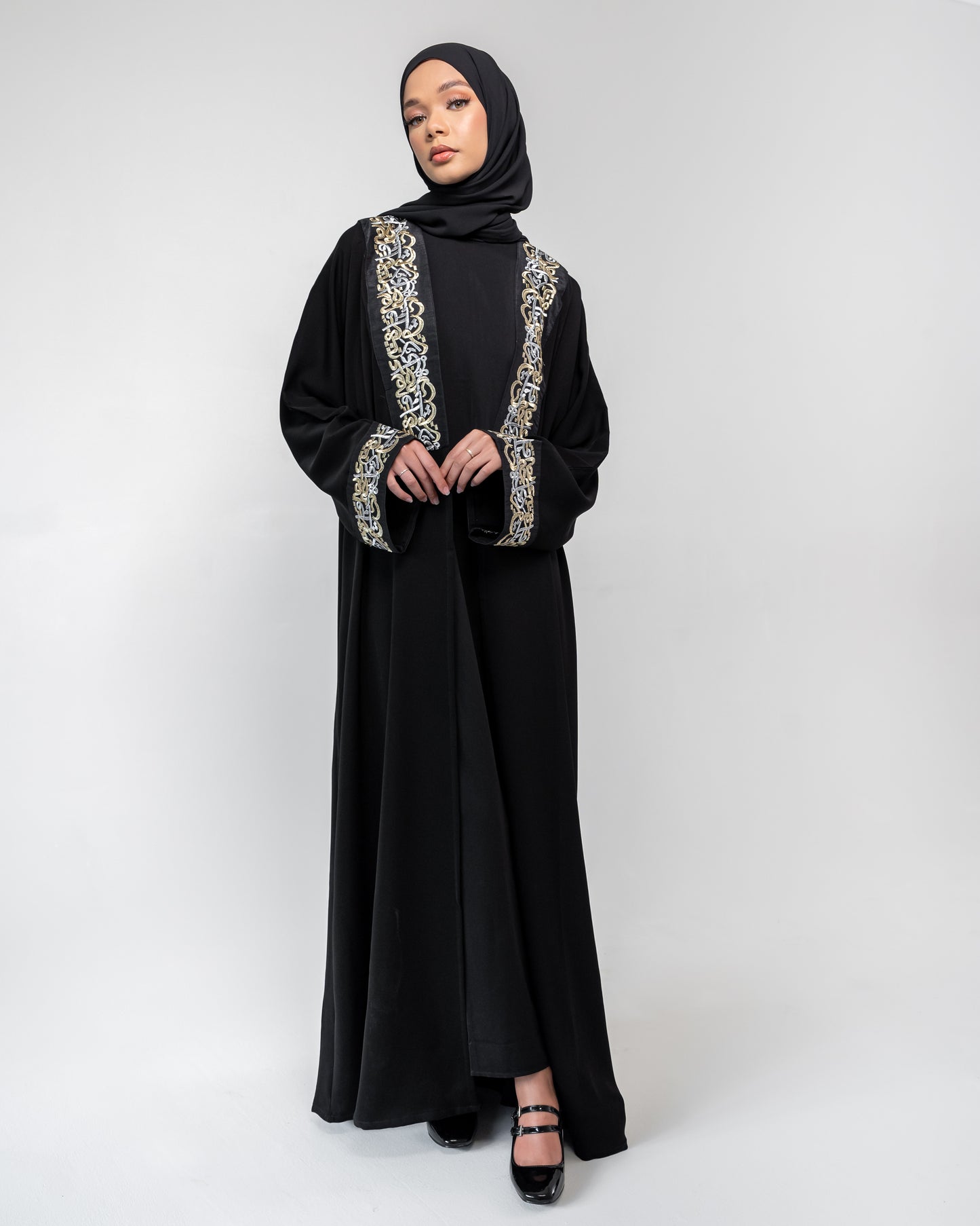 Siara Calligraphy Abaya - Aswad