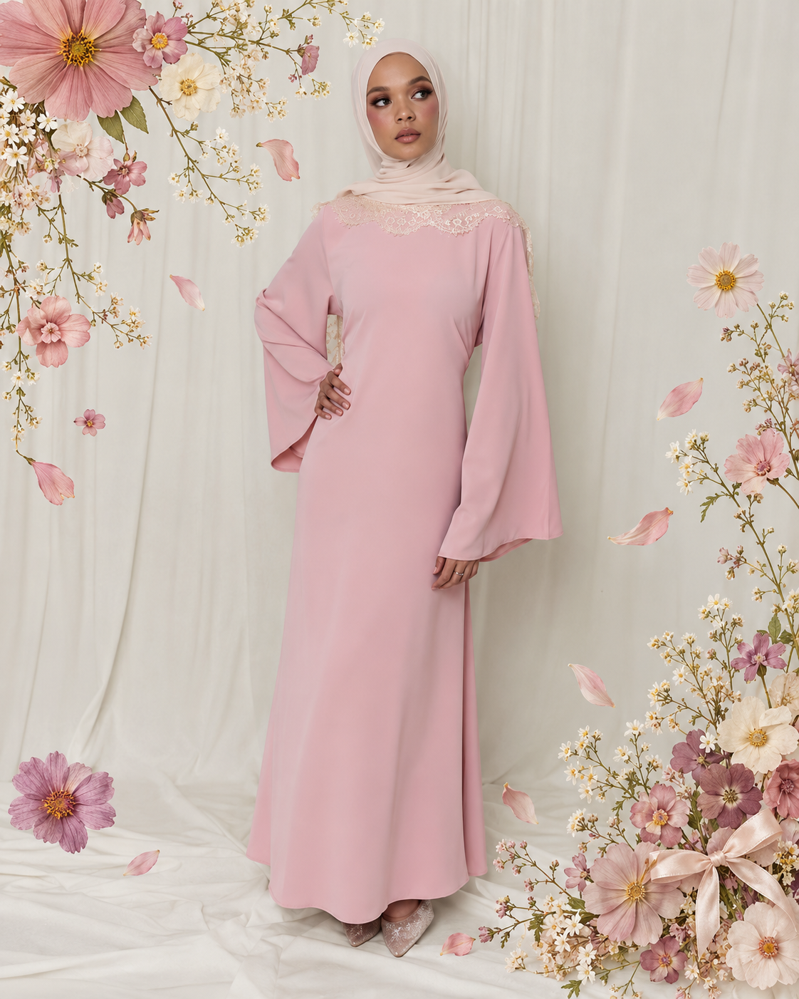 Amalina Abaya - Rosy Pink