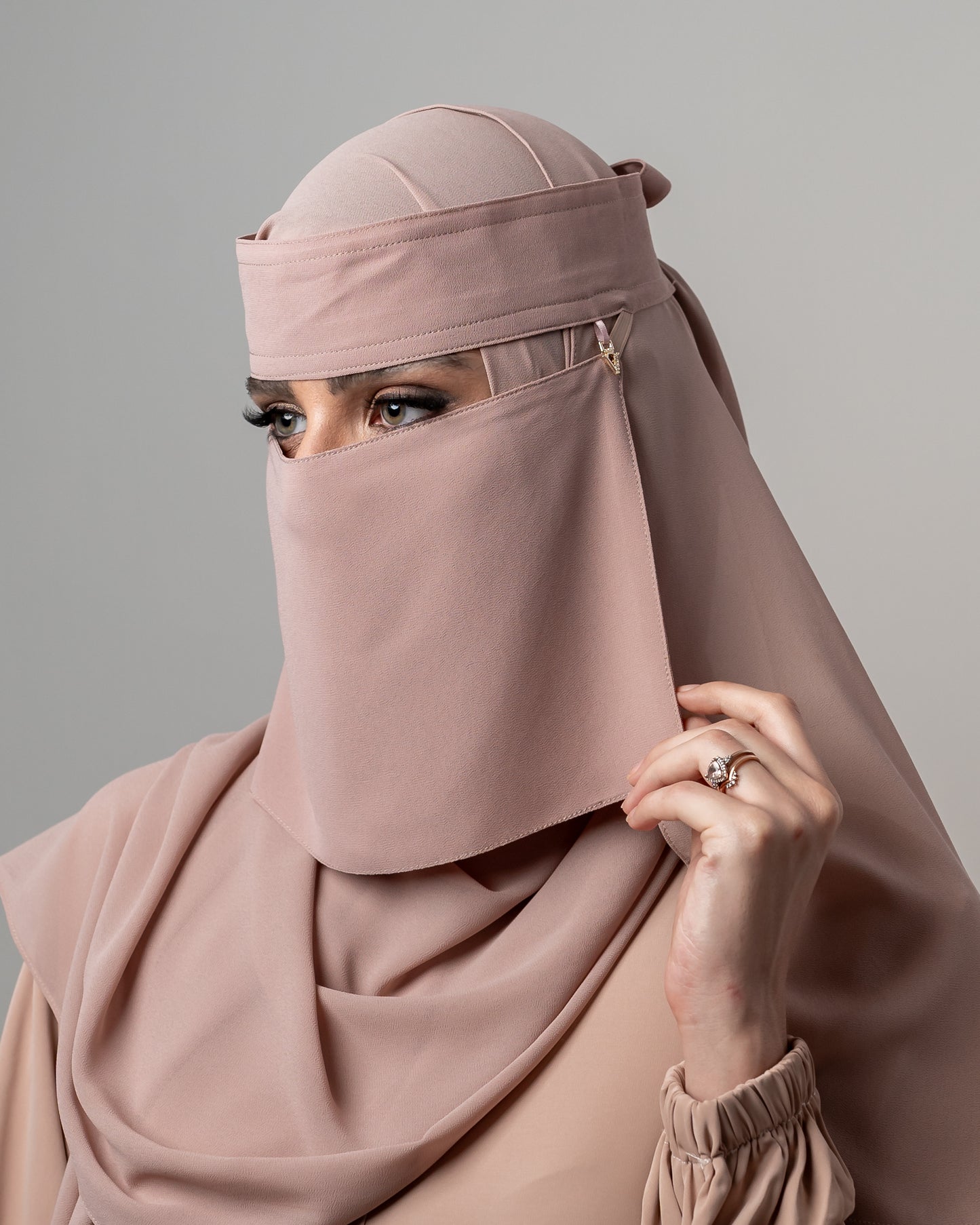 Short Chiffon Niqab - Biscotti
