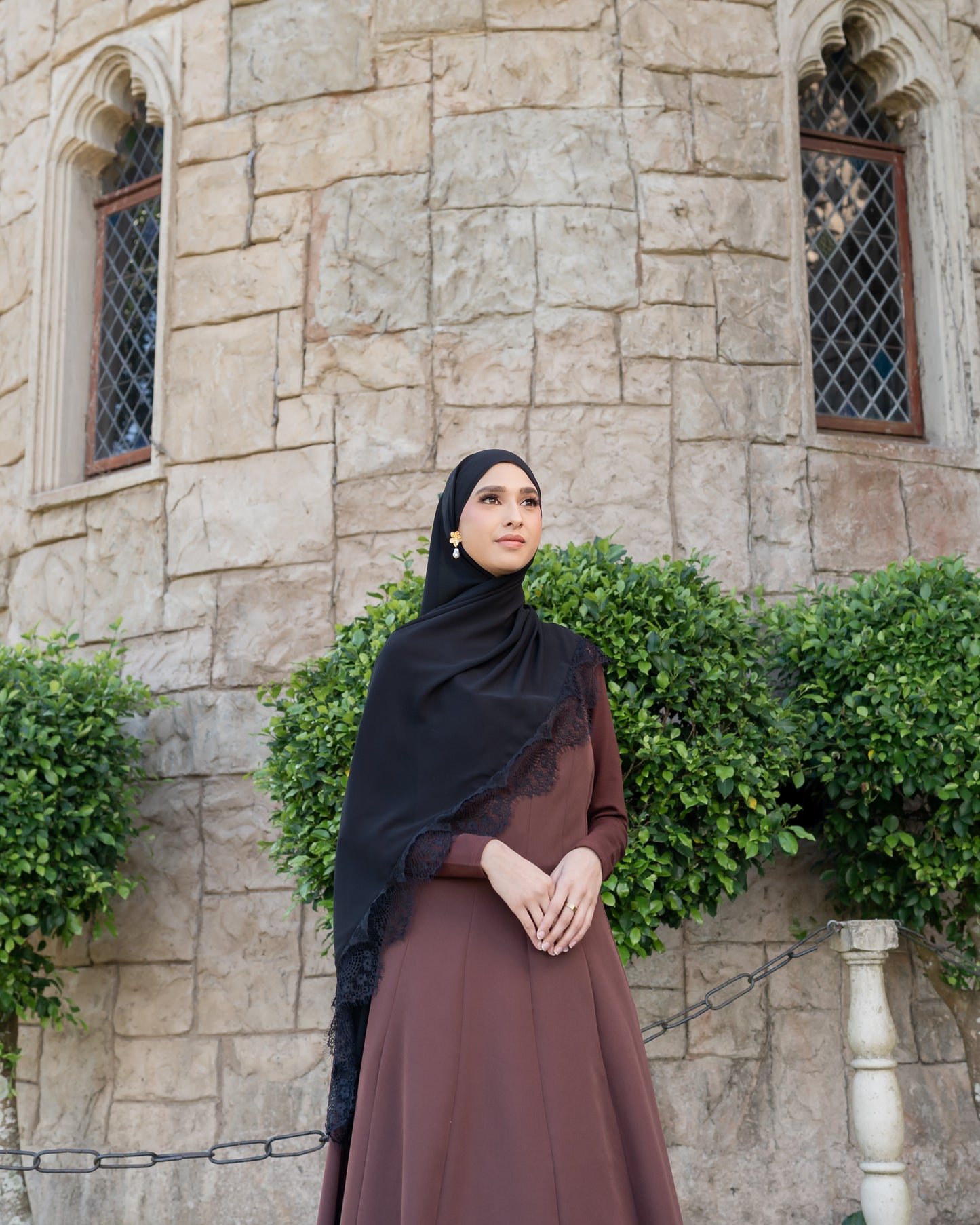Black Truffle - Chantilly Lace Hijab