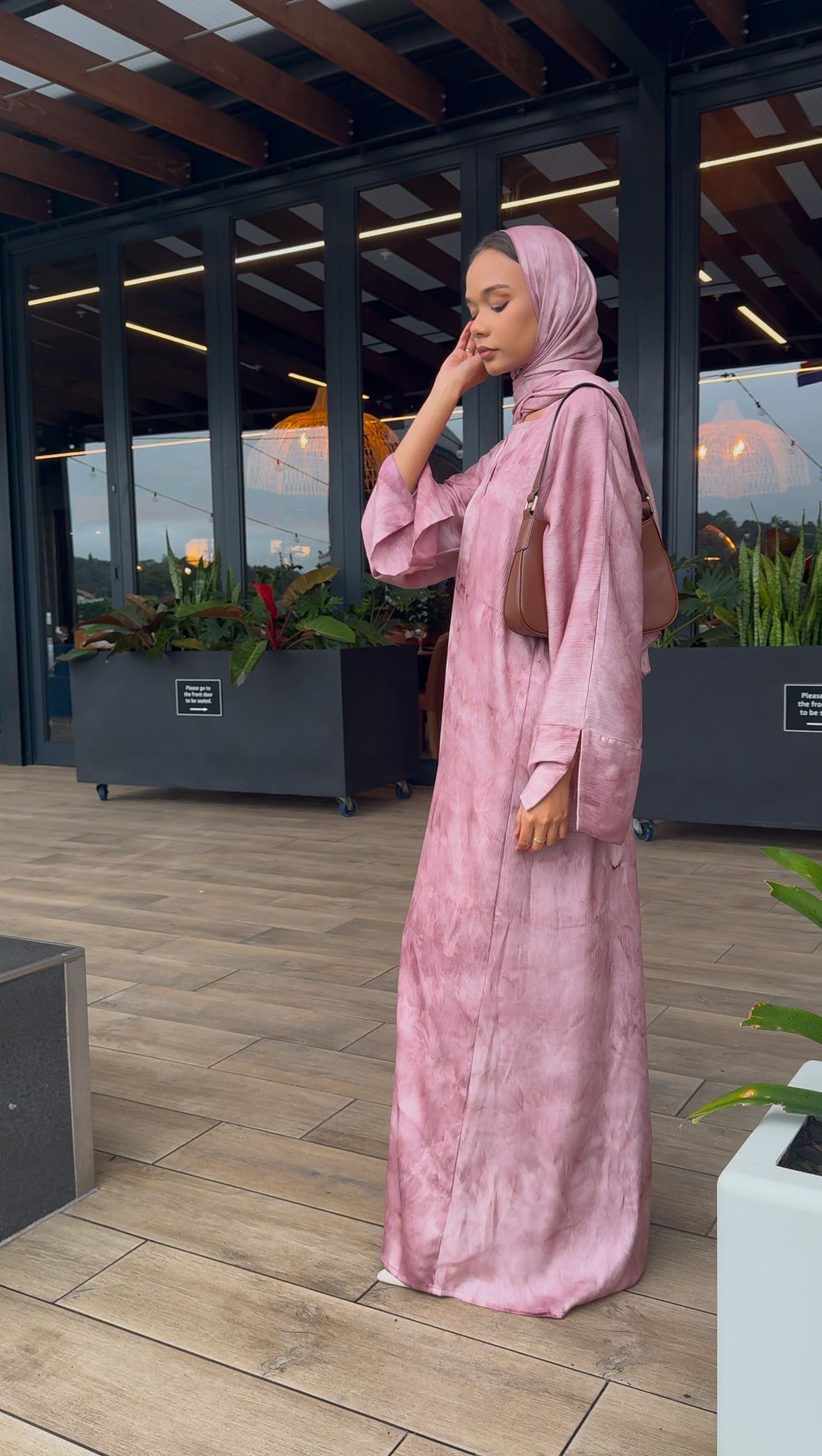 Azara Abaya - Blush pink
