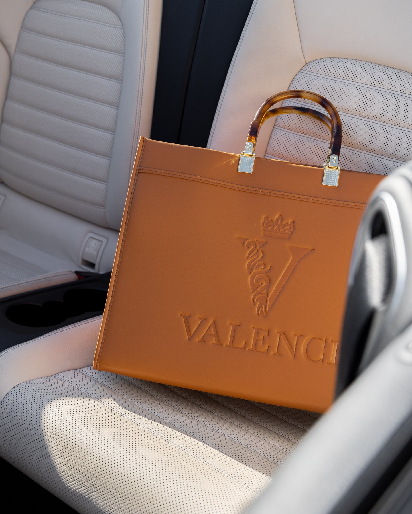 Leather tote bag - Tan