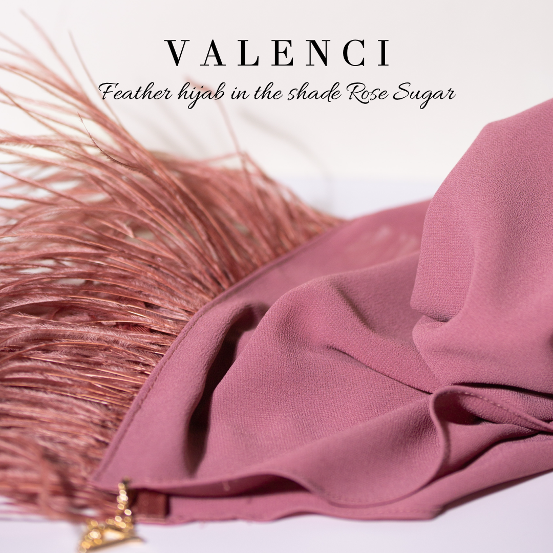 Rose sugar feather hijab