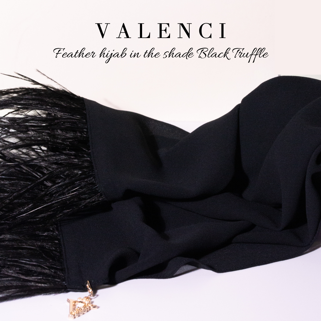 Black Truffle feather hijab