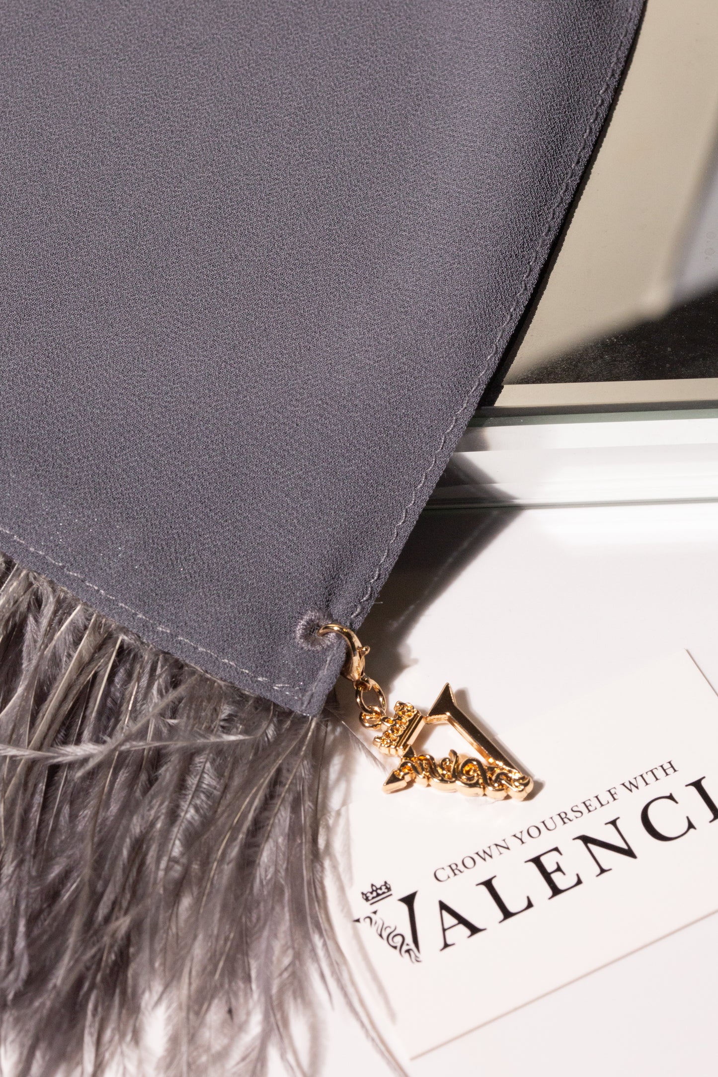 Smokey Grey feather hijab