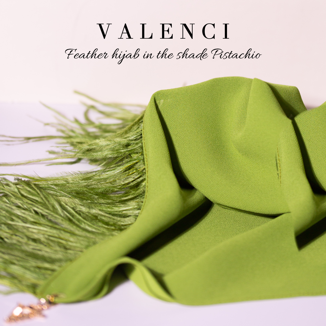 Pistachio feather hijab