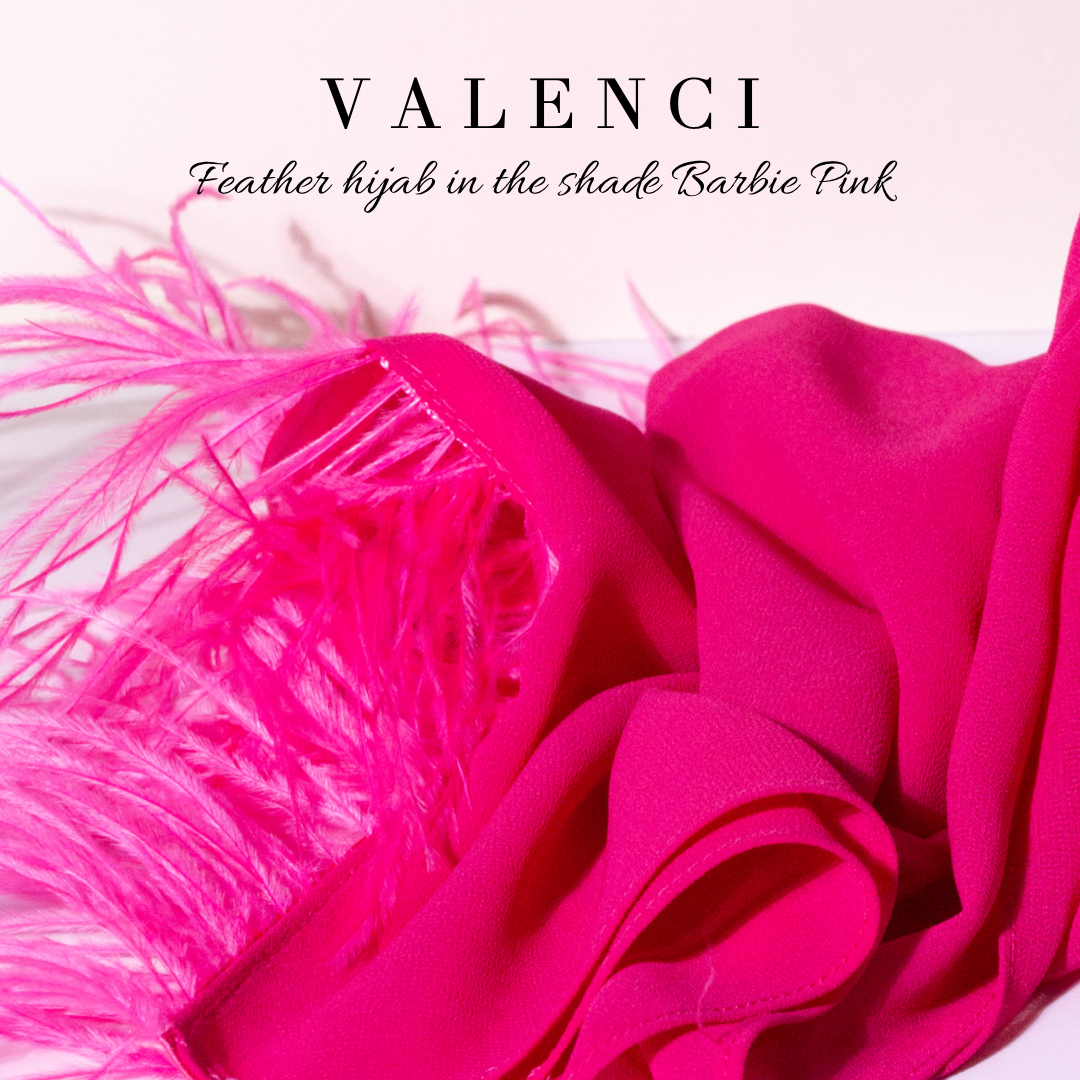 Barbie Pink feather hijab