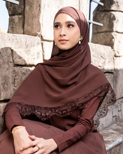 Chocolate Brownie - Chantilly Lace hijab