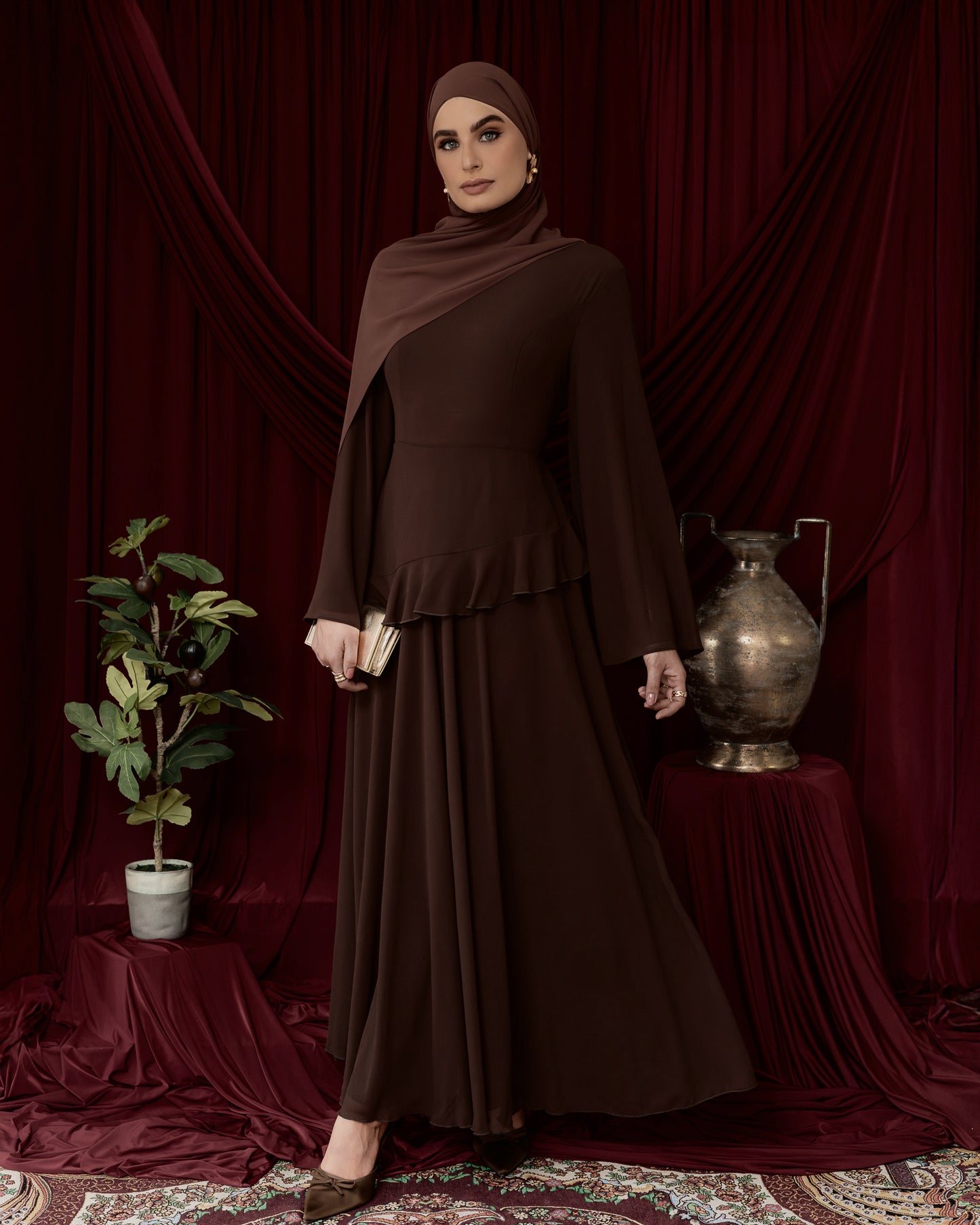 Aylah Abaya dress - Chocolate