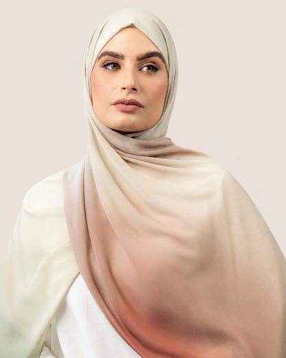 Ember Moss Ombre Chiffon