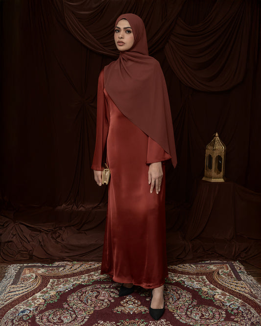 Hessa Abaya Dress - Rust
