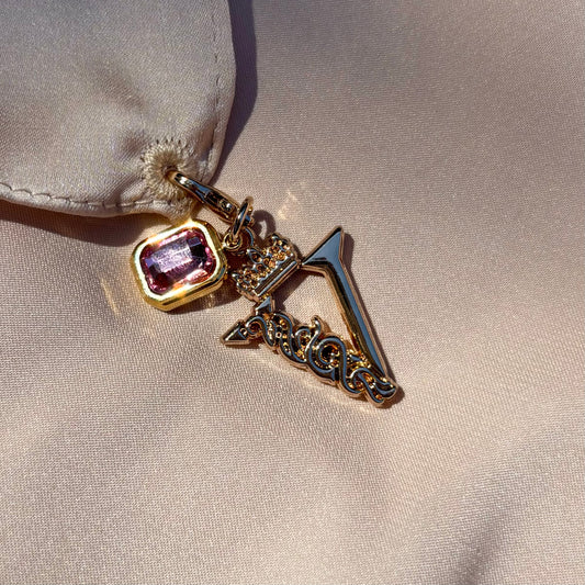 Rose stone charm