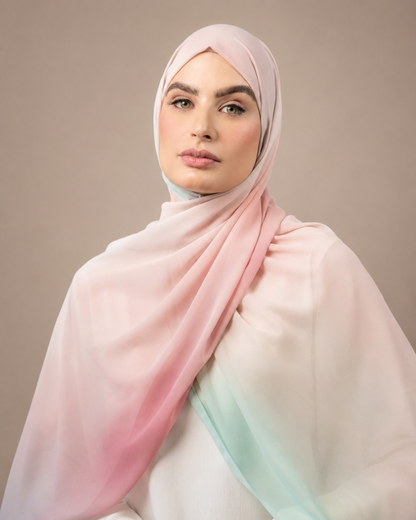 Amber Blush Ombre Chiffon