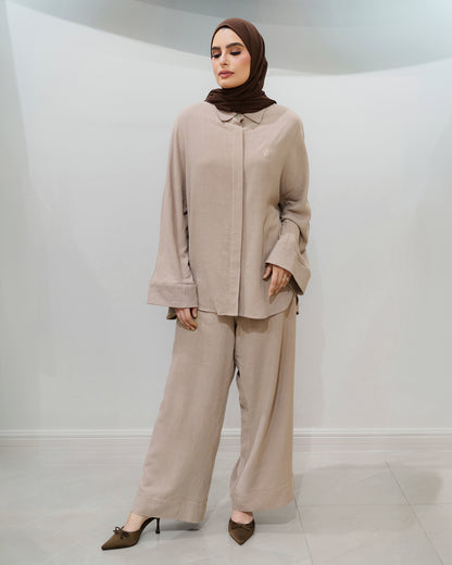 Ravello Linen Co ord set - Praline