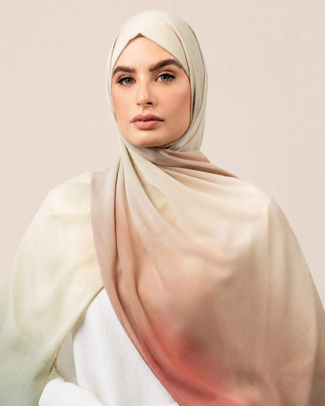 Ember Moss Ombre Chiffon