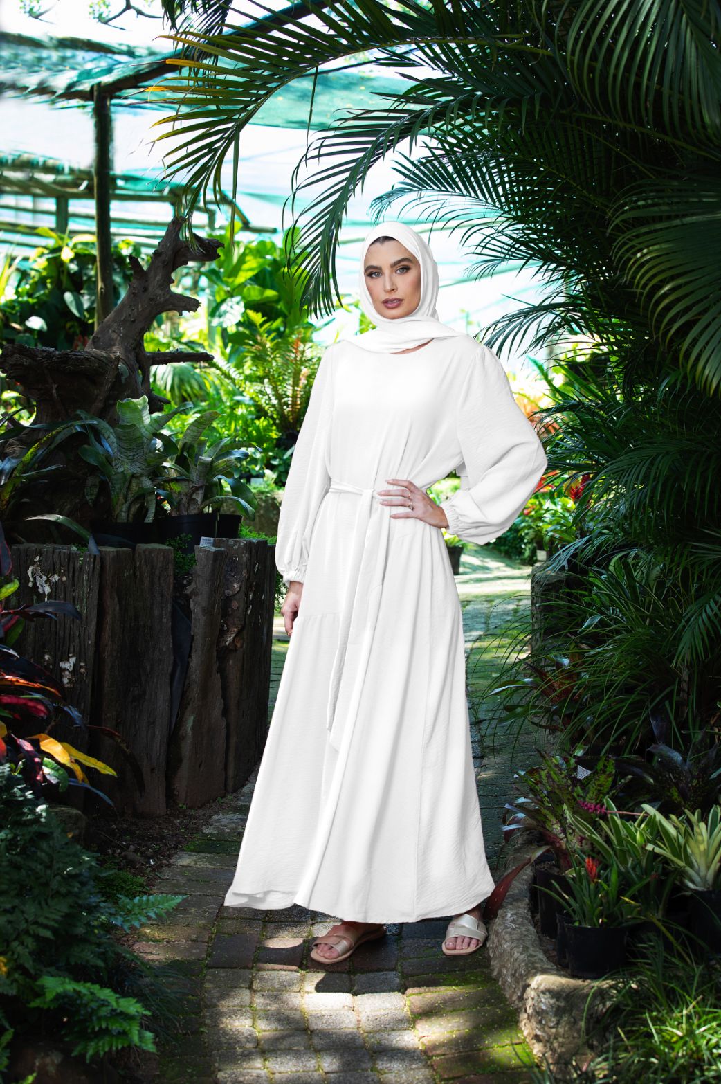 Hania Dress Abaya - white