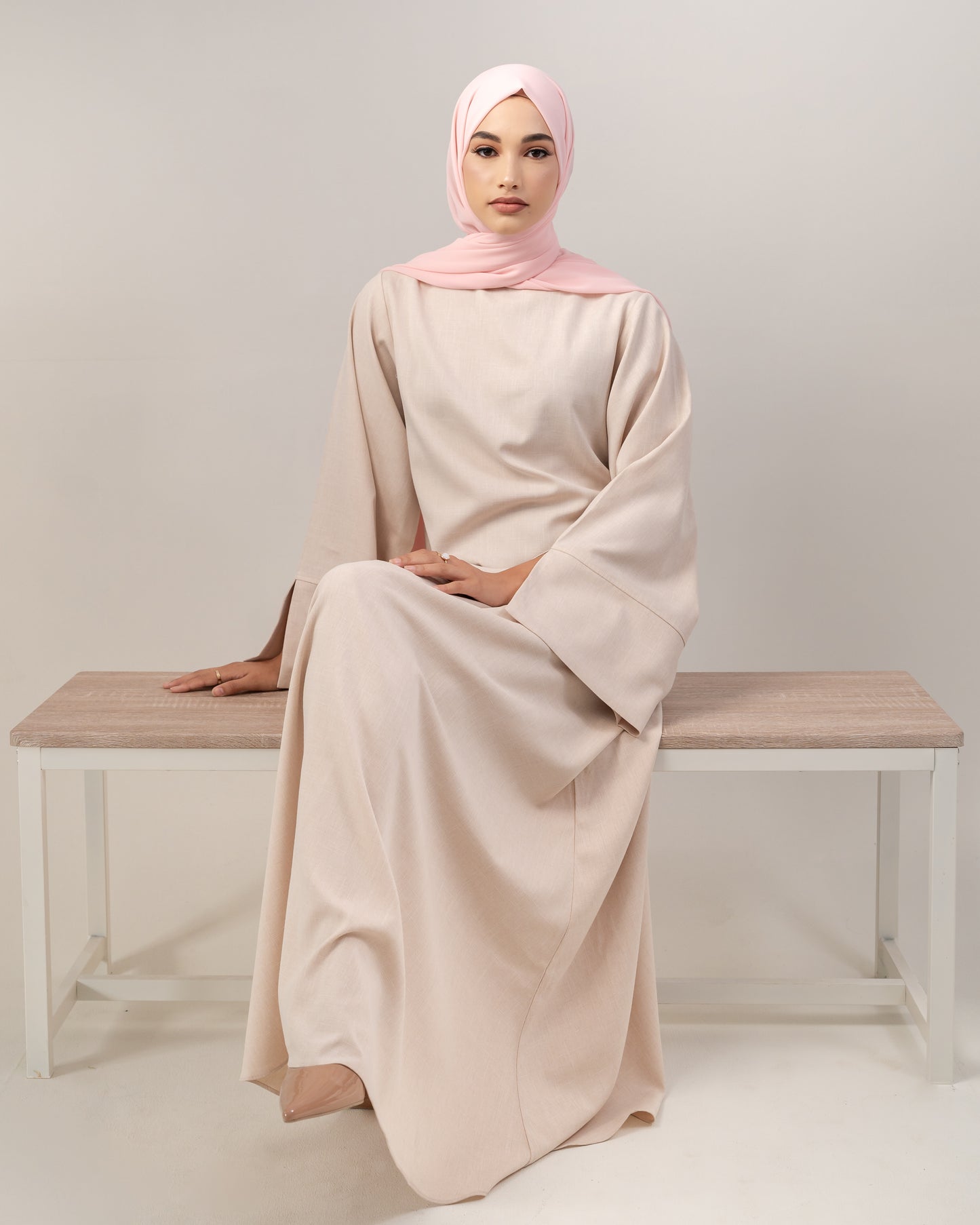 Summer Linen Abaya - Beige