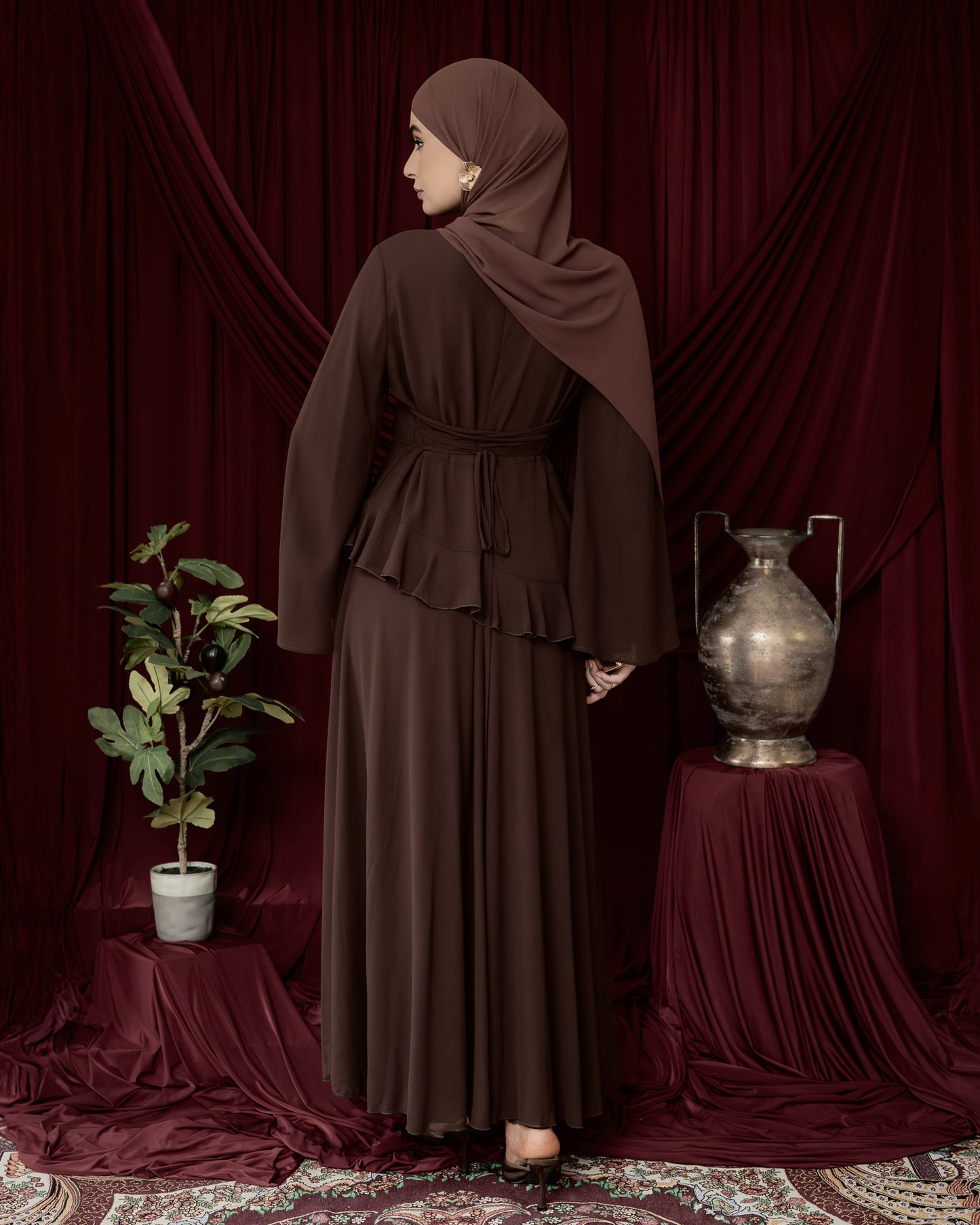 Aylah Abaya dress - Chocolate