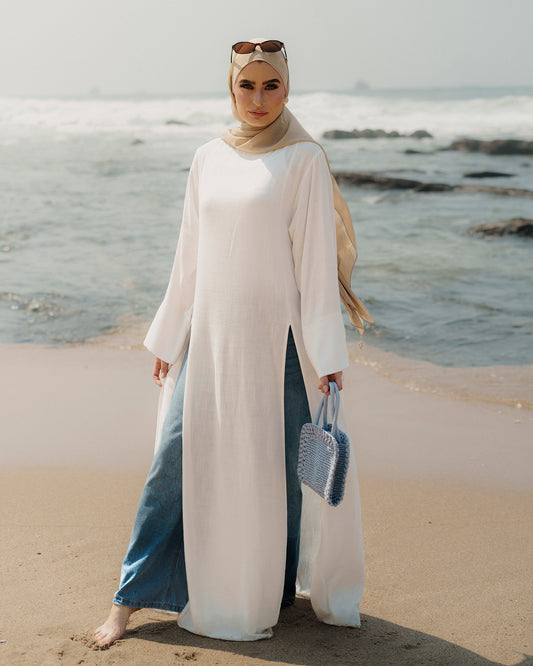 Riviera Dress - White Linen