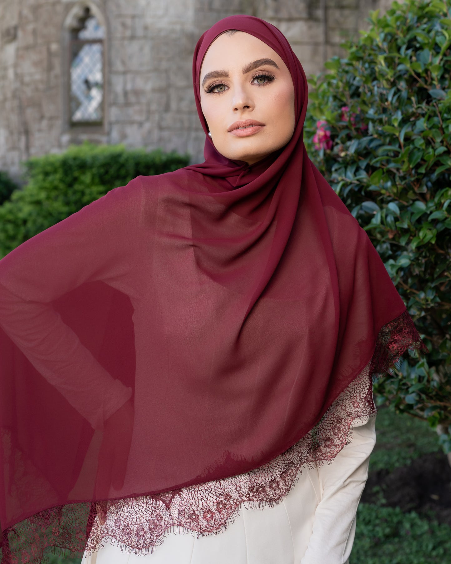 Bordeaux - Chantilly Lace Hijab