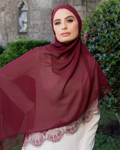 Bordeaux - Chantilly Lace Hijab