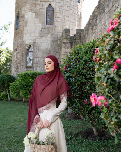 Bordeaux - Chantilly Lace Hijab