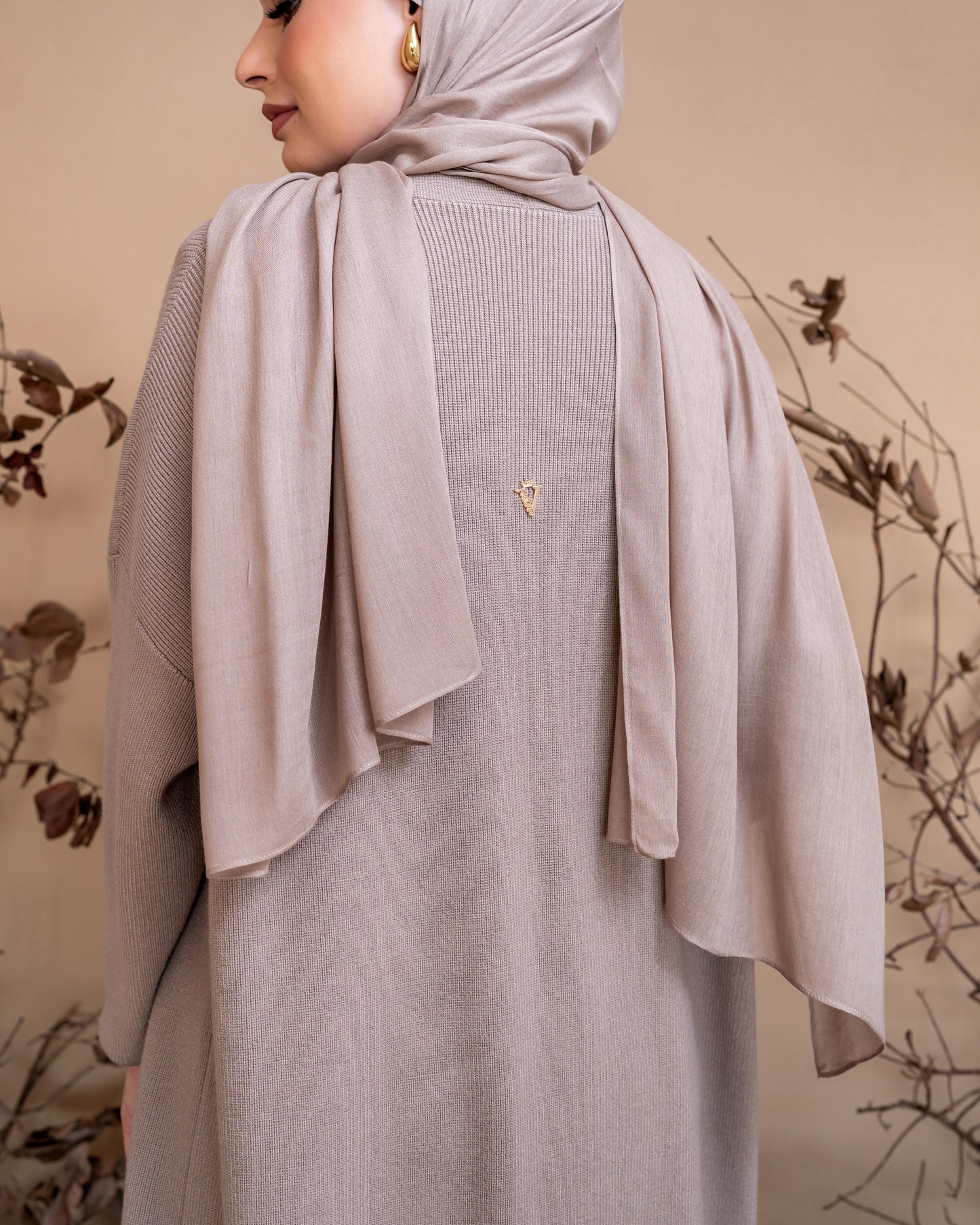 Knit Abaya Set - Affogato