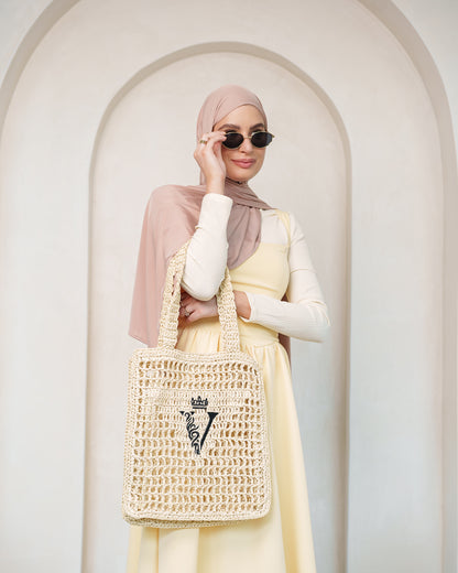 Braided Straw Tote