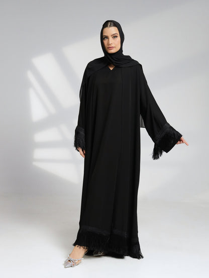 Nora black tassel abaya