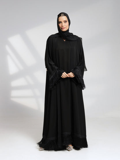 Nora black tassel abaya