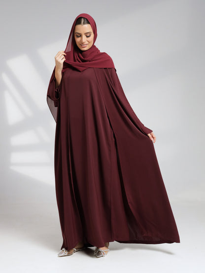 Elmira burgundy abaya