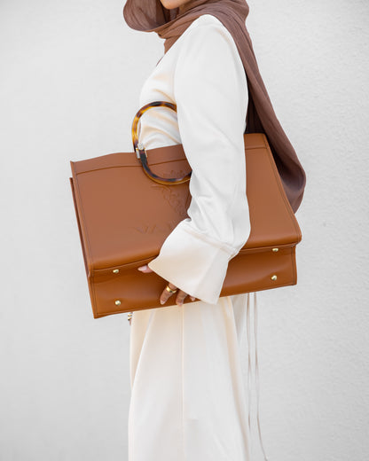 Leather tote bag - Tan
