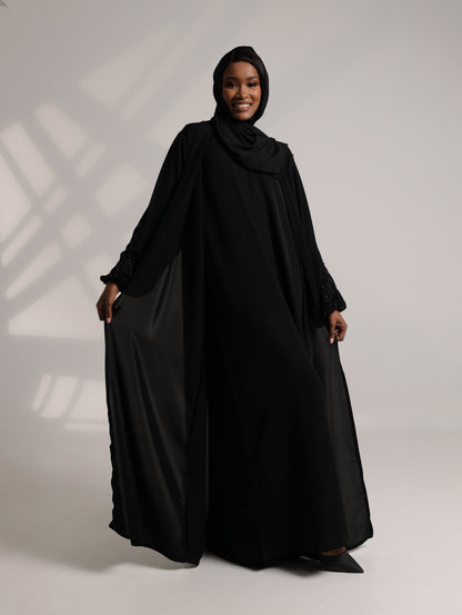Samara black beaded abaya