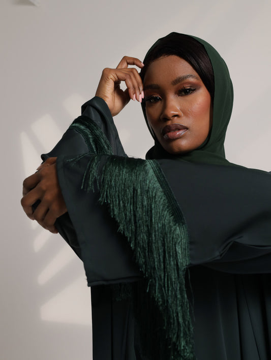 Nora olive tassel abaya