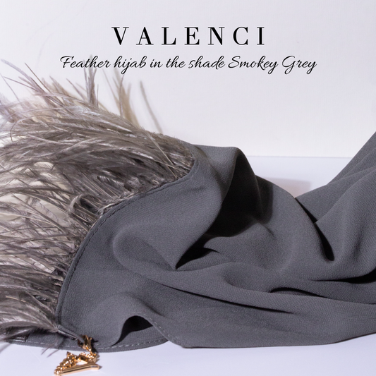 Smokey Grey feather hijab