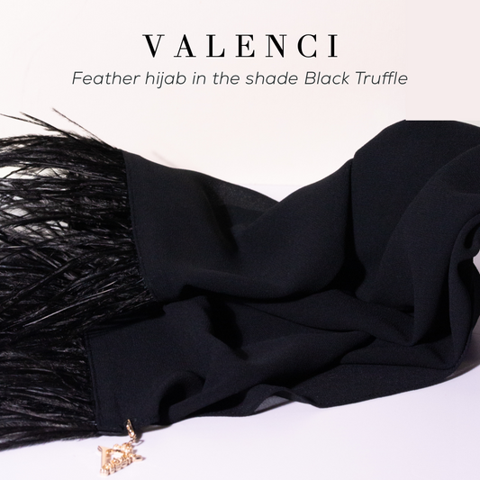Black Truffle feather hijab